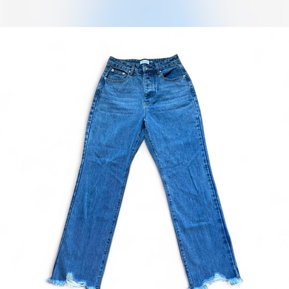 Bluivy Blue Wide Leg Jeans with Frayed Hem - Picture 1 of 6